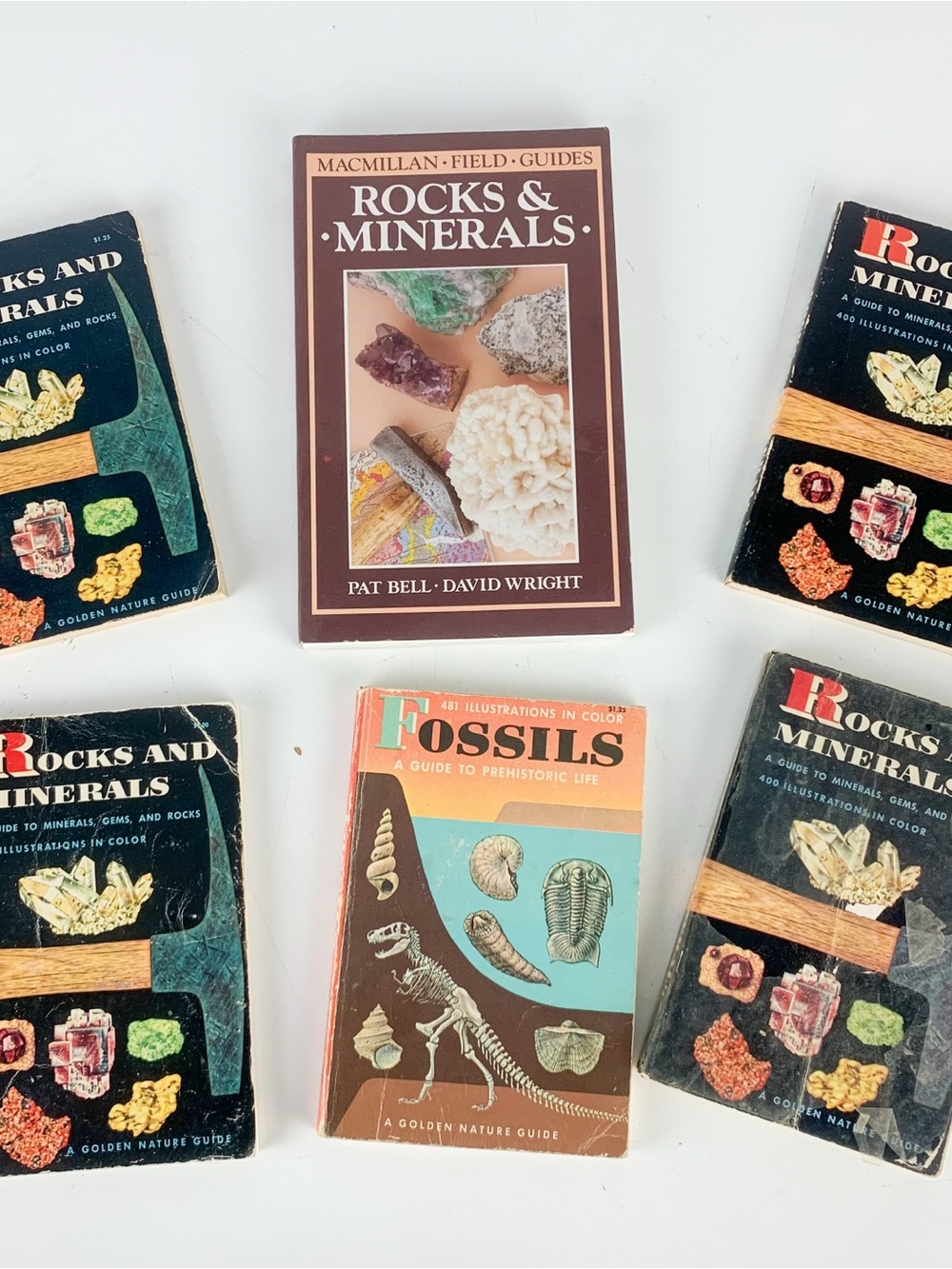 Lot Of 6 Vintage Fossils Rocks Minerals PB Golden Nature Pocket Field Guides